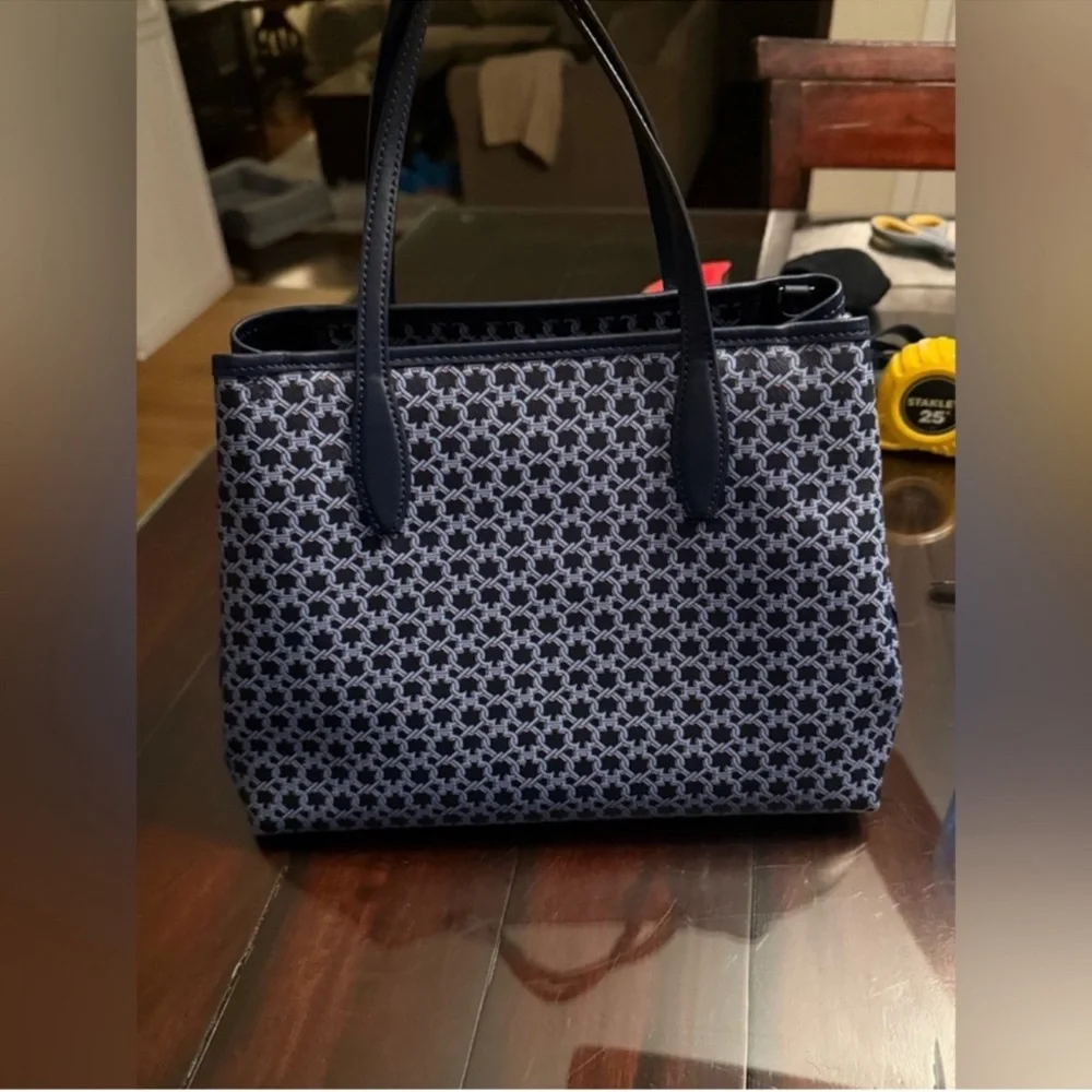 Kate Spade Navy and Black Geometric Tote - Picture 7 of 15